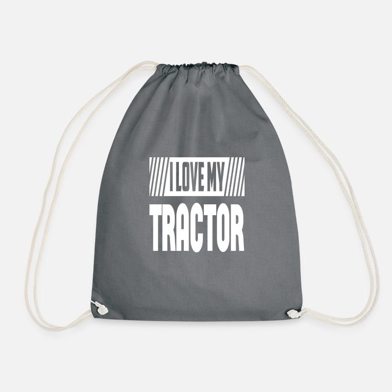 I Love My Tractor - Drawstring Bag - grey