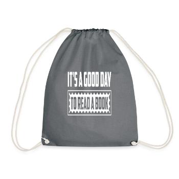 It ́s a Good Day to read a Book - Drawstring Bag - grey - Front