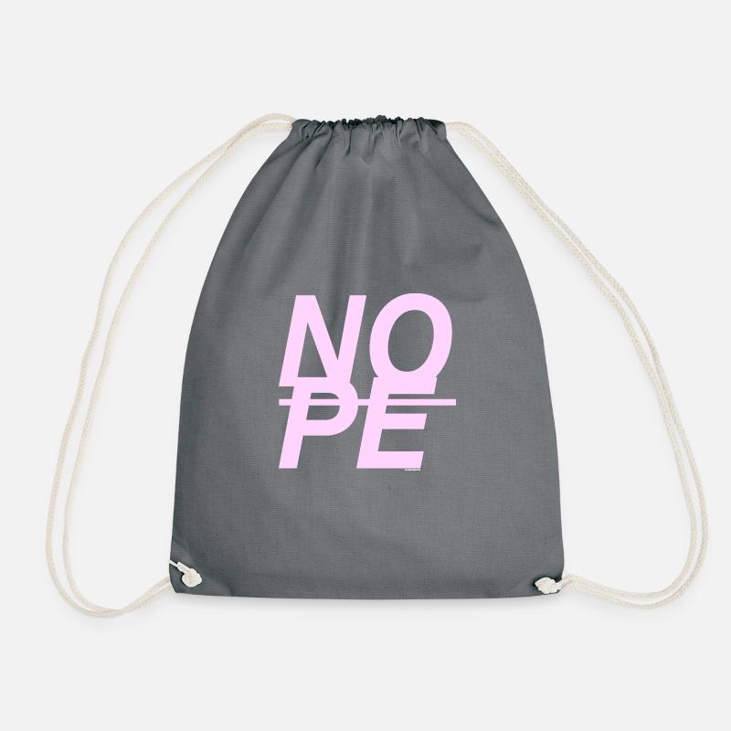 NOPE - don't be a yes sayer! - Drawstring Bag - grey