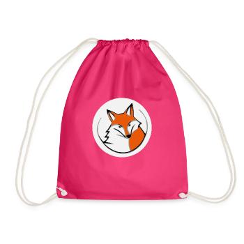 Fox PNG - Drawstring Bag - fuchsia - Front