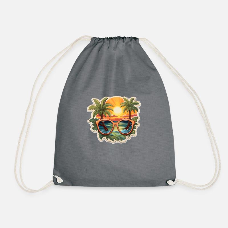 Summer Sunset Vibes – Tropical Escape - Turnbeutel - Grau