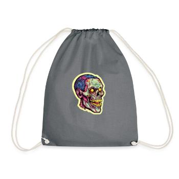 Psychedelic Undead: Vintage-Style Art - Drawstring Bag - grey - Front