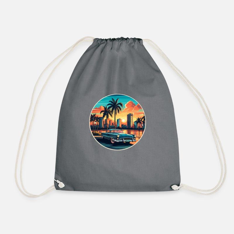 Cuba - Drawstring Bag - grey