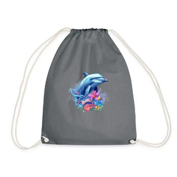 Dauphin, Dauphin, Mer, Mers du Sud, Eté, Océan, Dauphin - Sac de sport léger - gris - Devant