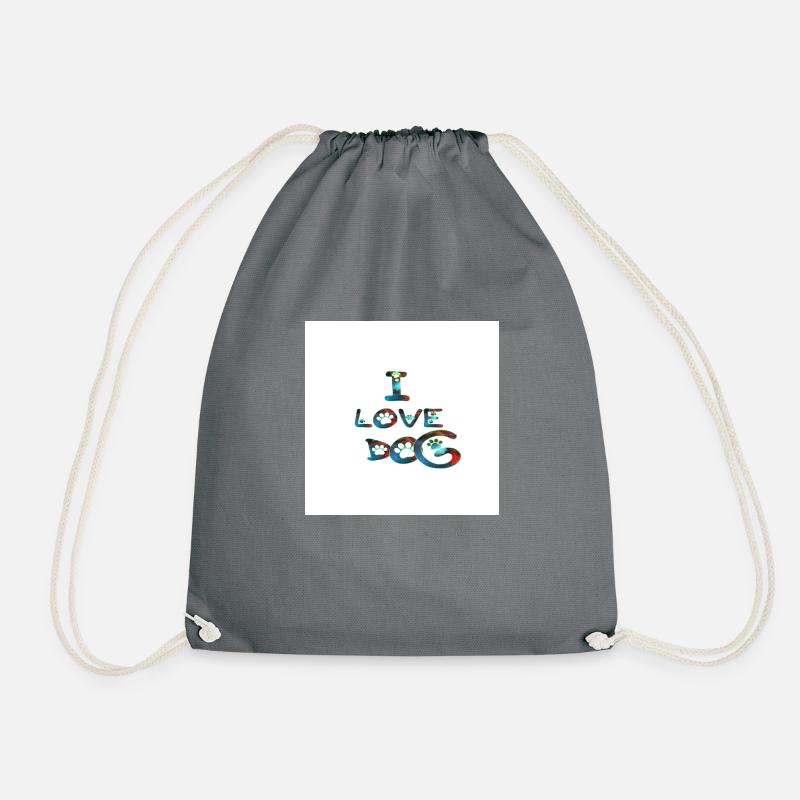 Dog - Drawstring Bag - grey
