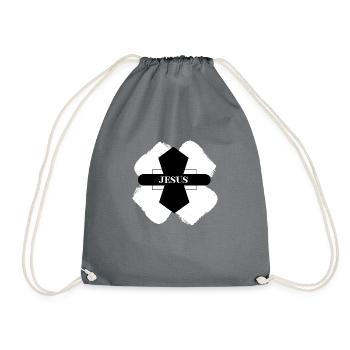 Jesus cross - Drawstring Bag - grey - Front
