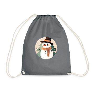 Snowman - Drawstring Bag - grey - Front