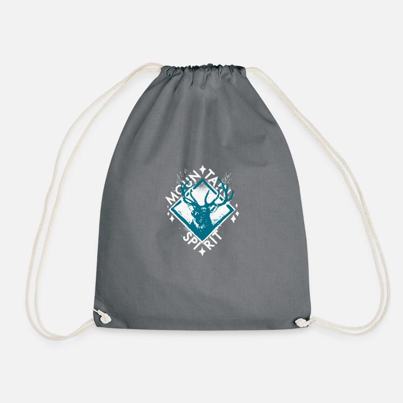 Mountain Spirit - Drawstring Bag - grey