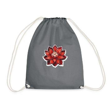 Lotus - Drawstring Bag - grey - Front