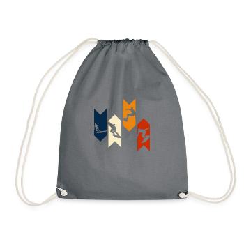 Surf rétro vintage - idée cadeau surf - Sac de sport léger - gris - Devant
