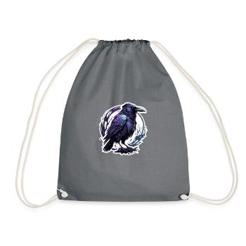 Corbeau / oiseau / animal / volant / plumes / ailes - Sac de sport léger - gris - Devant