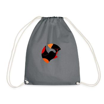 Vogel und Fisch runde abstrakt Illustration - Turnbeutel - Grau - Vorne