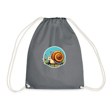 Slow down snail - Drawstring Bag - grey - Front