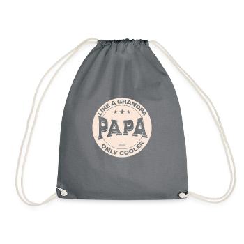 Mens Vintage Retro Funny Gifts for Dad Papa | Papa - Drawstring Bag - grey - Front