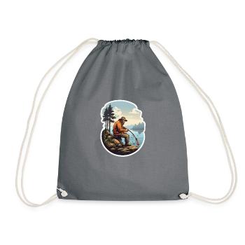Pêcheur à la ligne - Sac de sport léger - gris - Devant