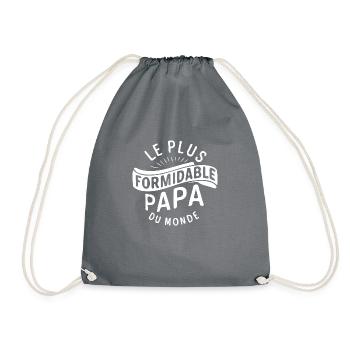 Belle idée cadeau fete des pères anniversaire papa - Sac de sport léger - gris - Devant