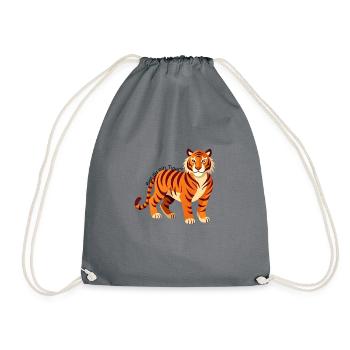 Tiger mit Inschrift - Turnbeutel - Grau - Vorne