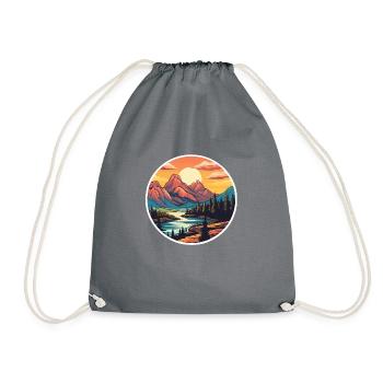 Mountains - Drawstring Bag - grey - Front