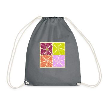 Motif de fleurs - Sac de sport léger - gris - Devant