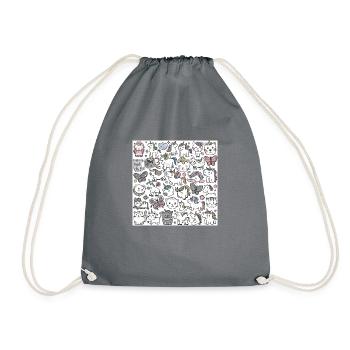 Licorne, chats et papillons - Sac de sport léger - gris - Devant