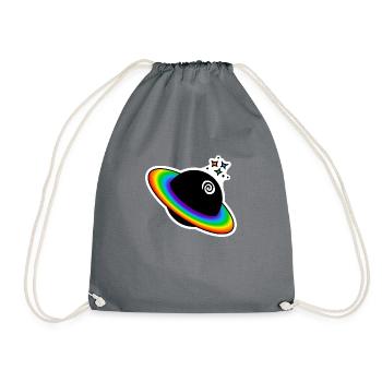 Regenbogen Planet : Sticky Queer Pride - Turnbeutel - Grau - Vorne