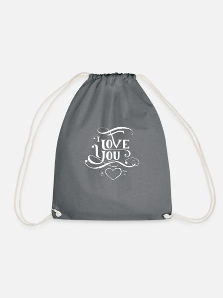 Ich liebe dich - Turnbeutel - Grau