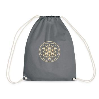 Blume des Lebens, Heilige Geometrie, Mandala - Turnbeutel - Grau - Vorne