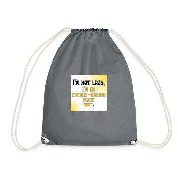 I’m Not Lazy, I’m on Energy-Saving Mode - Funny Qu - Drawstring Bag - grey - Front
