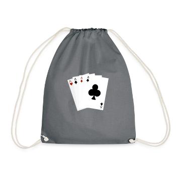 ace playing cards - Drawstring Bag - grey - Front