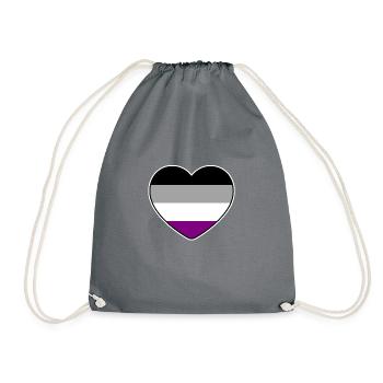 Coeur aux couleurs du drapeau asexué - Sac de sport léger - gris - Devant