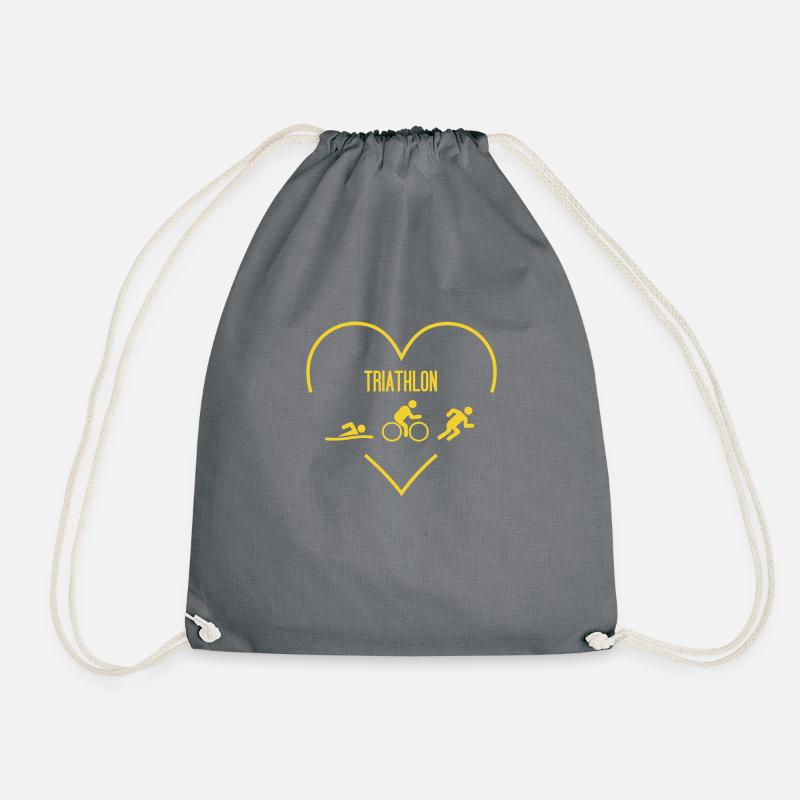 I Love Triathlon - Drawstring Bag - grey