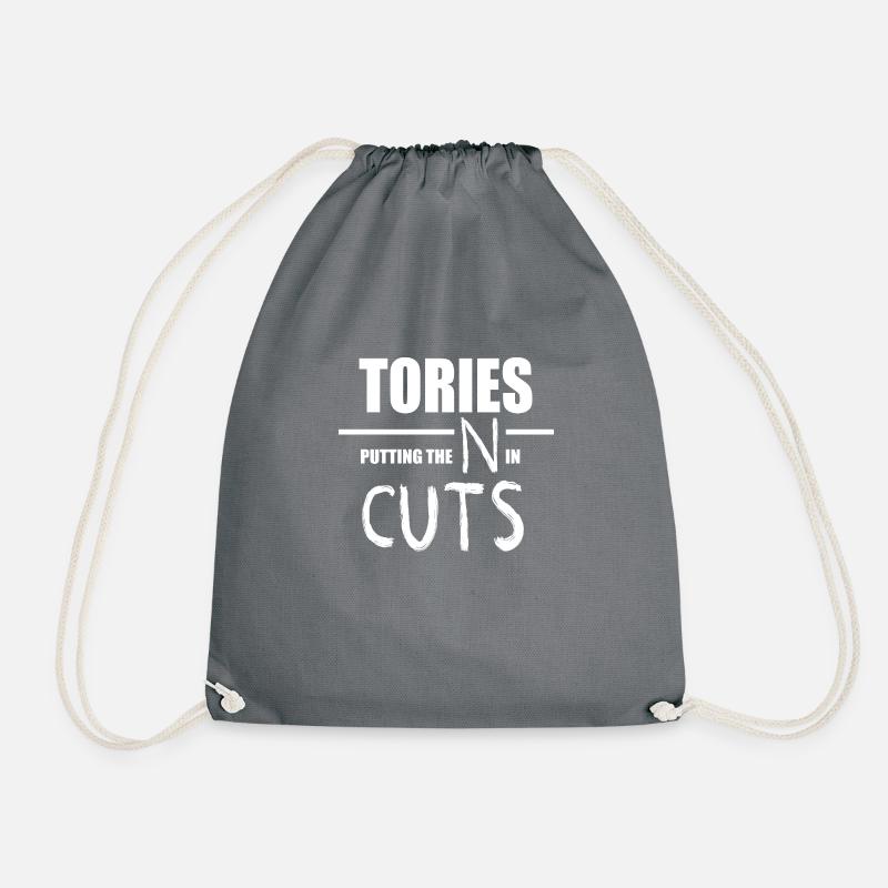 Tories funny quote - Drawstring Bag - grey