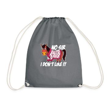 No Sir I Don't Like It Horse Lover Equestrian Ridi - Turnbeutel - Grau - Vorne