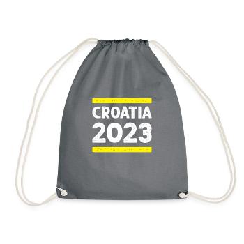 Croatia 2023 - Drawstring Bag - grey - Front