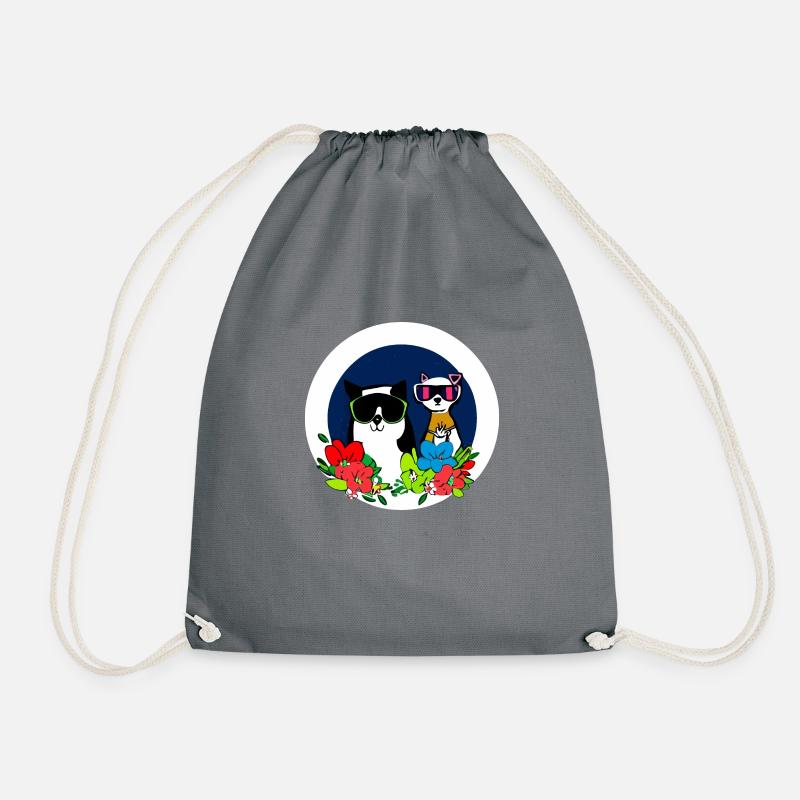 Cats Best Friends - Drawstring Bag - grey