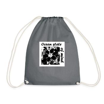 T-Shirt ocean state of mind - Drawstring Bag - grey - Front