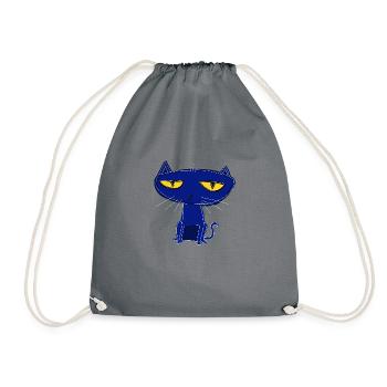 chat bleu triste - Sac de sport léger - gris - Devant