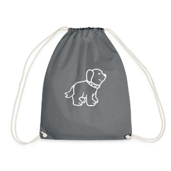 Dog - Drawstring Bag - grey - Front