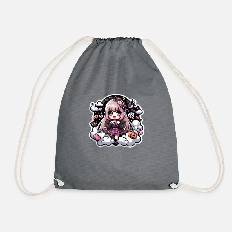 Anime Vampir Mädchen - Turnbeutel - Grau