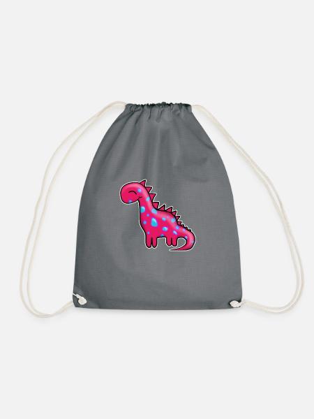 Dino Pink - Turnbeutel - Grau