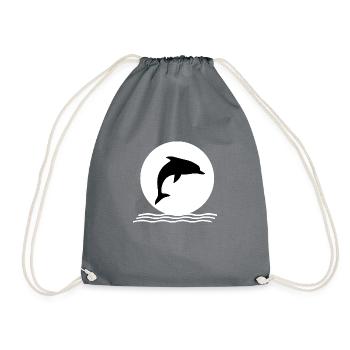 Dolphin dolphins - Drawstring Bag - grey - Front