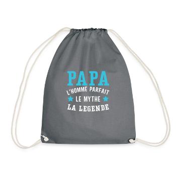 Papa l'homme parfait cadeau homme humour père - Sac de sport léger - gris - Devant