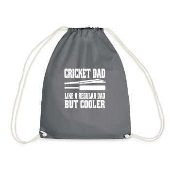 Kricket Vater Team Cricket Spruch Kricketfan Papa - Turnbeutel - Grau - Vorne