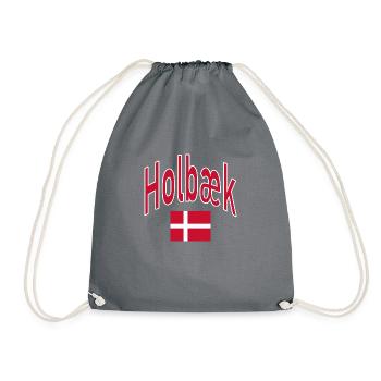 Drapeau du Danemark de Holbæk - Sac de sport léger - gris - Devant