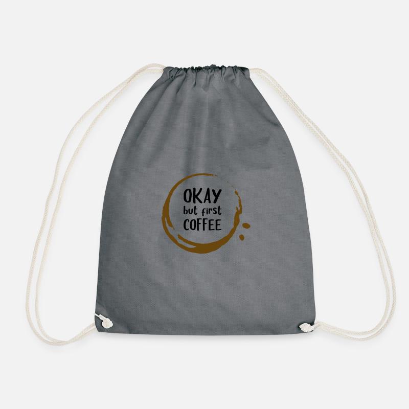 first coffee - Turnbeutel - Grau