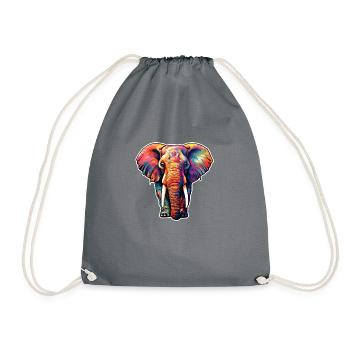 Éléphant psychédélique - Sac de sport léger - gris - Devant