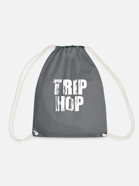 Trip Hop fettes Distressed-Logo-Design - Turnbeutel - Grau
