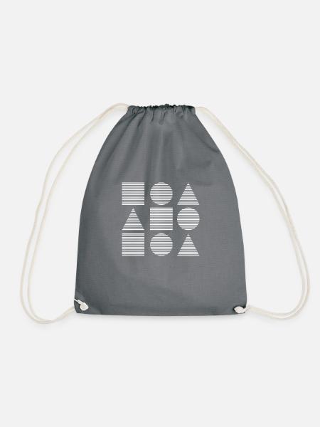 Design geometrischer Formen - Turnbeutel - Grau