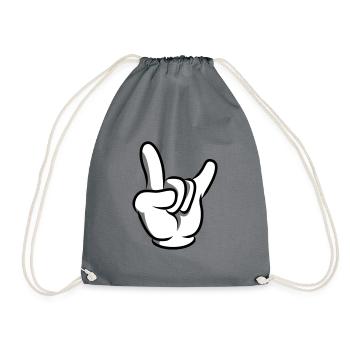 hand party symbol - Turnbeutel - Grau - Vorne
