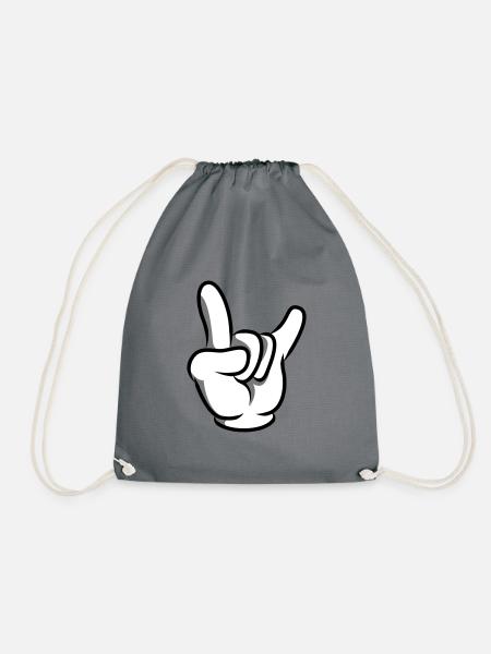 hand party symbol - Turnbeutel - Grau